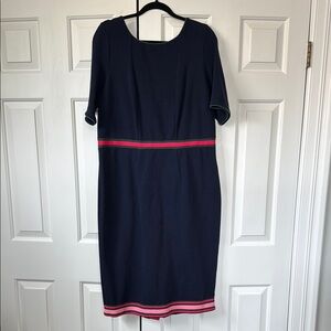 Elegant Navy Dress with pink and green Accents - Boden